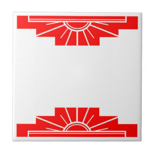 Azulejo Patrón Art Deco en rojo