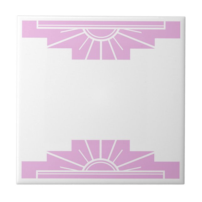 Azulejo Patrón Art Deco en rosa (Frente)