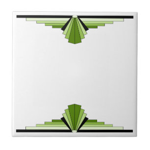 Azulejo Patrón art decó en verde