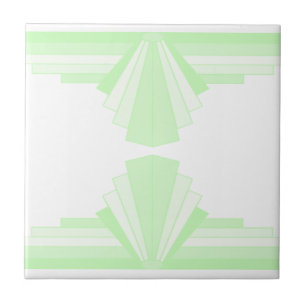 Azulejo Patrón Art Deco en verde pastel