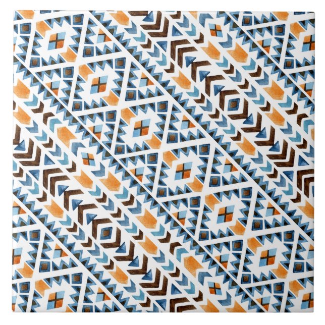 Azulejo Patrón aztec de cuatricromía (Frente)