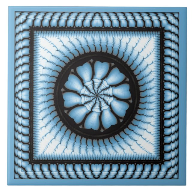 Azulejo Patrón azul abstracto (Frente)