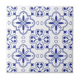 Azulejo Patrón azul blanco mediterráneo moderno sin fisura