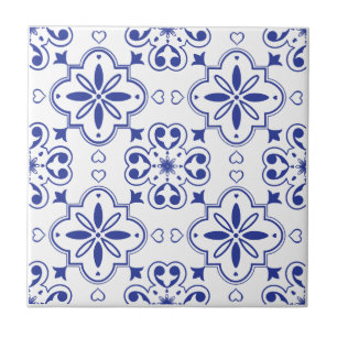 Azulejo Patrón azul blanco mediterráneo moderno sin fisura