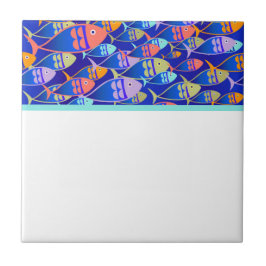 Azulejo Patrón azul del pez abstracto