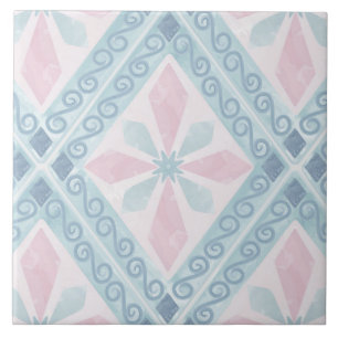 Azulejo patrón azul en forma de diamante
