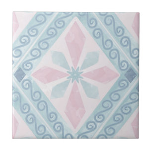 Azulejo patrón azul en forma de diamante
