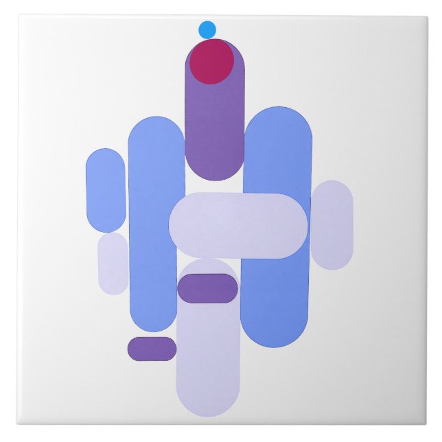 Azulejo Patrón azul geométrico (Frente)