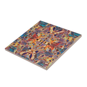 Azulejo Patrón azul morado hippie bohemio tribal