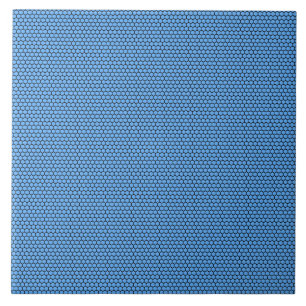 Azulejo Patrón azul negro de hexágono