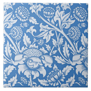 Azulejo Patrón azul ornamental vintage