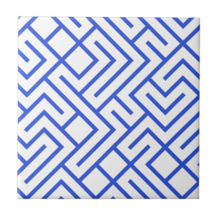 Azulejo Patrón azul tipo laberinto