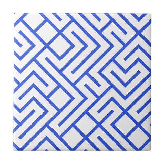 Azulejo Patrón azul tipo laberinto (Frente)