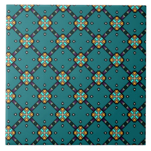 Azulejo Patrón azul y verde #1