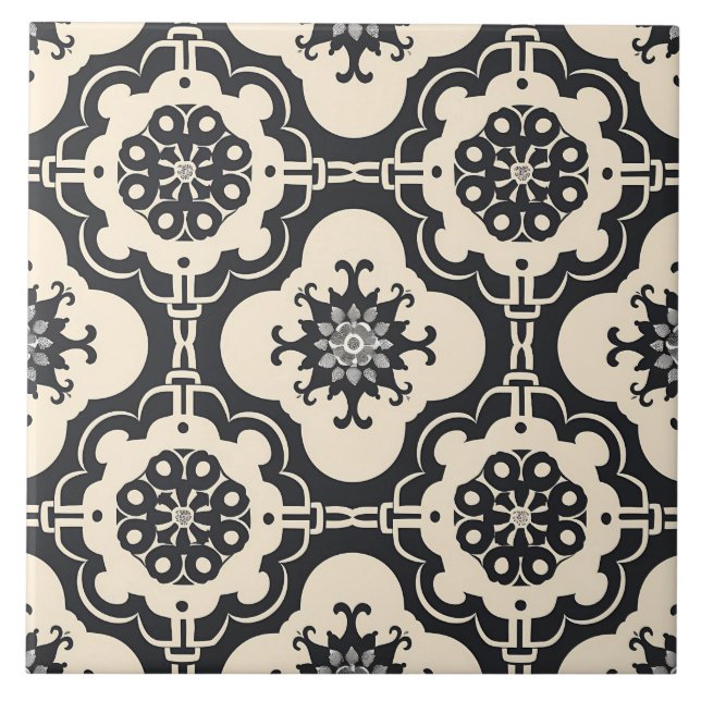 Azulejo Patrón barroco-árabe decorativo (Frente)