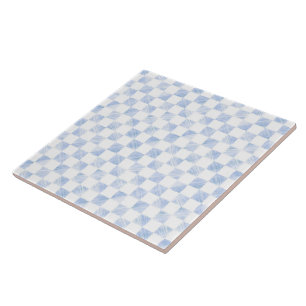 Azulejo Patrón blanco controlado de trazos azules moderno