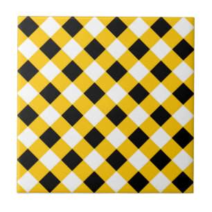Azulejo Patrón blanco y amarillo negro otoñal