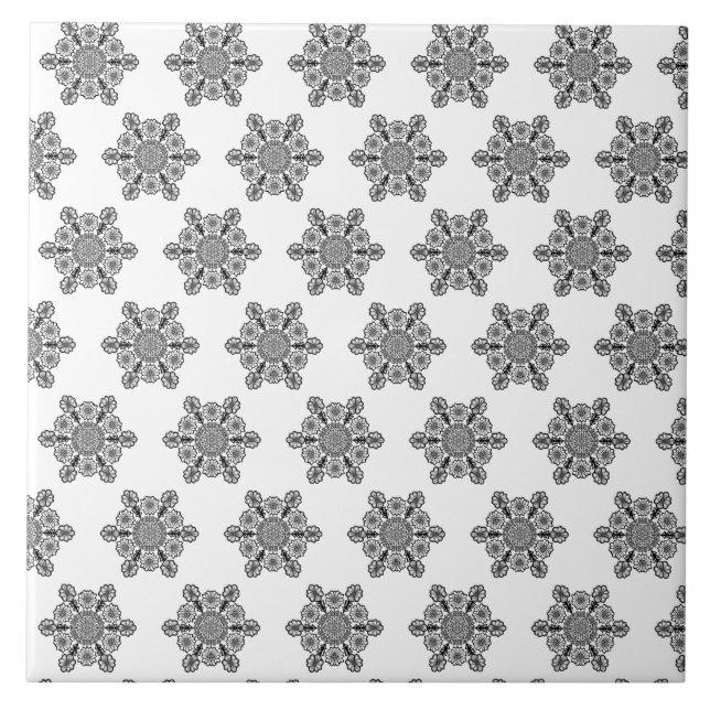 Azulejo Patrón blanco y negro (Frente)