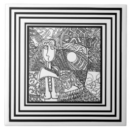 Azulejo Patrón blanco y negro