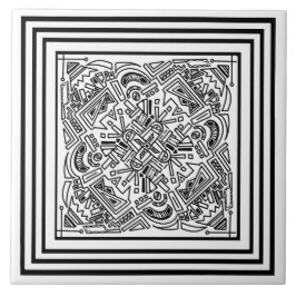 Azulejo Patrón blanco y negro