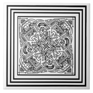 Azulejo Patrón blanco y negro