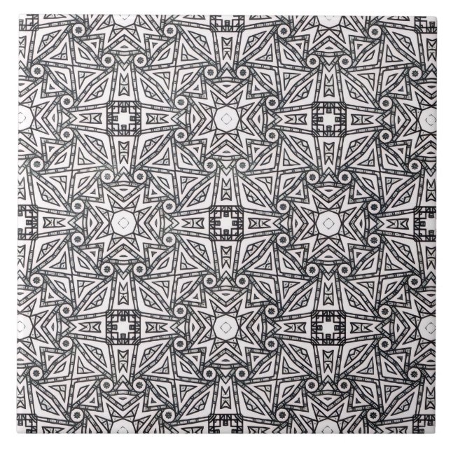 Azulejo Patrón blanco y negro (Frente)