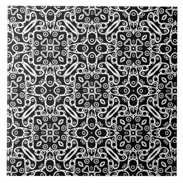 Azulejo Patrón blanco y negro