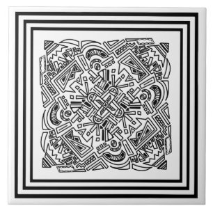 Azulejo Patrón blanco y negro