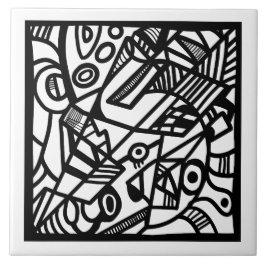 Azulejo Patrón blanco y negro