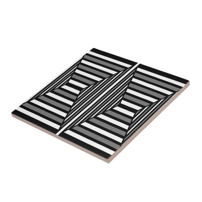 Azulejo Patrón blanco y negro único (Lado)