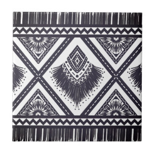 Azulejo Patrón Boho Blanco Marino