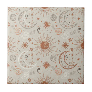 Azulejo Patrón Boho de Sol y Luna