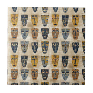 Azulejo Patrón boho máscara tribal