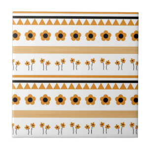 Azulejo Patrón boho triángulo flor tira frontera