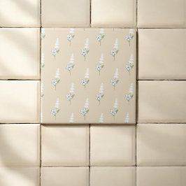 Azulejo Patrón Botánico Bohemio Beige Floral