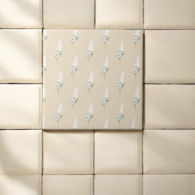 Azulejo Patrón Botánico Bohemio Beige Floral (Subido por el creador)