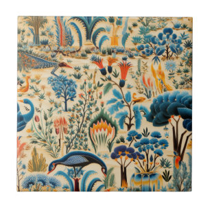 Azulejo Patrón Botánico de Aves Exóticas Chinoiserie (11)