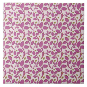 Azulejo Patrón Botánico de Enredadera Rosa Floral Elegan
