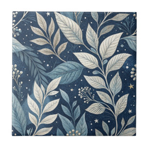 Azulejo Patrón Botánico de Jardín Nocturno Perfecto