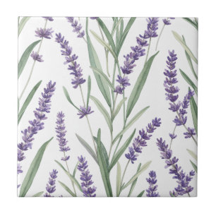 Azulejo Patrón botánico de lavanda