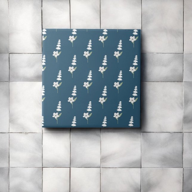 Azulejo Patrón botánico floral bohemio de la marina (Subido por el creador)