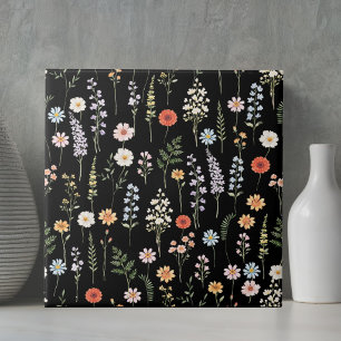 Azulejo Patrón Botánico Floral de Flores Silvestres Acuare