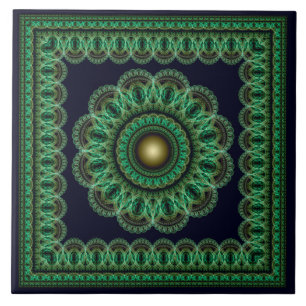 Azulejo Patrón caleidoscópico verde