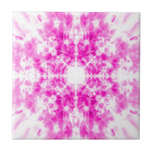 Azulejo Patrón caleidoscopio rosa y colorido