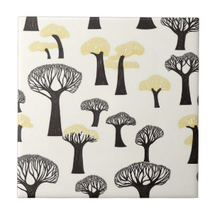 Azulejo Patrón caprichoso del árbol Baobab
