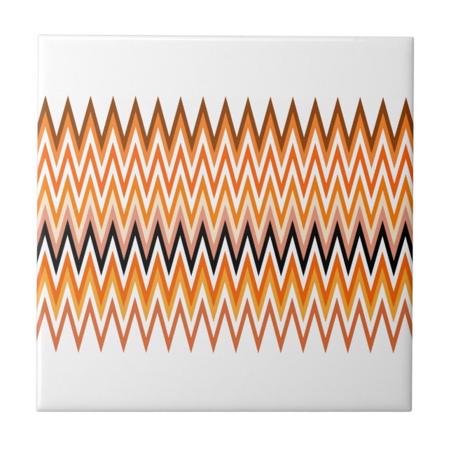 Azulejo Patrón Chevron de color otoño otoño (Frente)