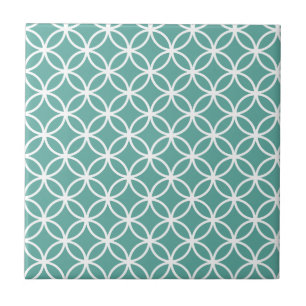 Azulejo Patrón circular moderno azul claro