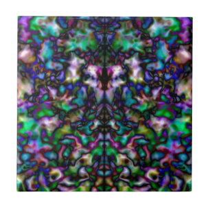 Azulejo Patrón claleidoscópico psicodélico colorido