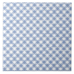 Azulejo Patrón clásico de gingham azul claro con estampado