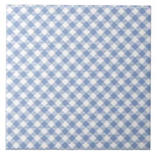 Azulejo Patrón clásico de Gingham azul comprobado